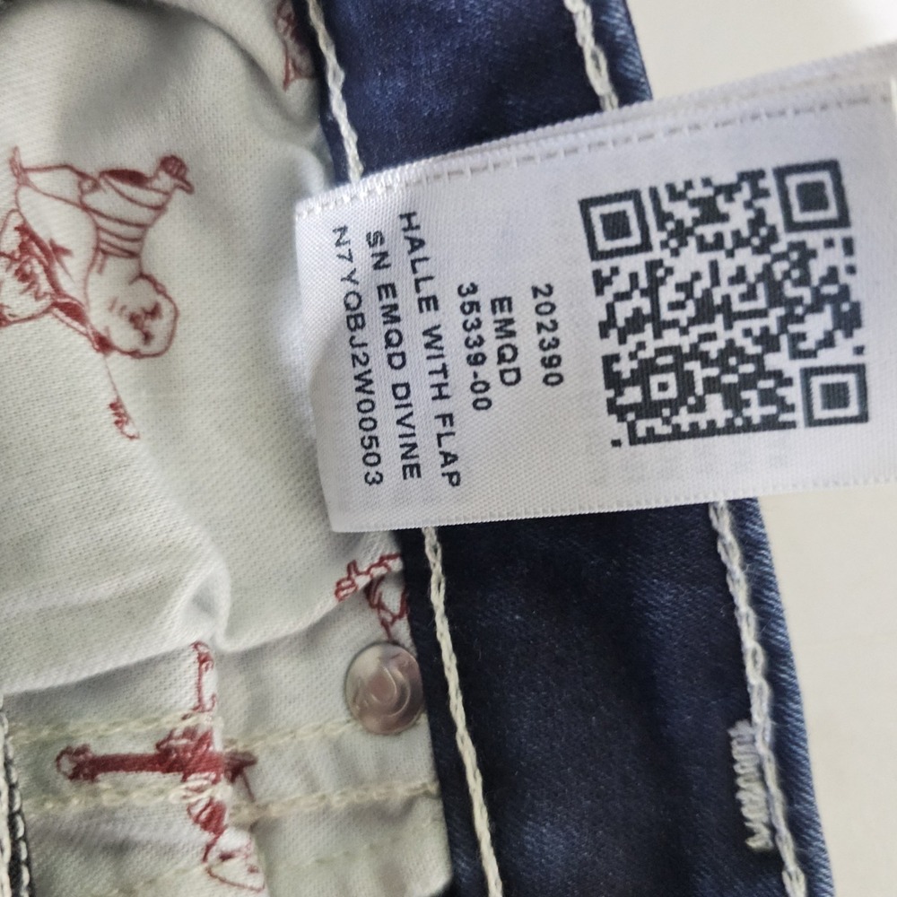 True Religion Women's Halle Flap Pocket Stretch Jeans Skinny 30x28 Horseshoe - Picture 10 of 11